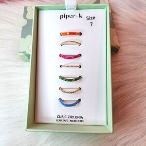 Piper K Cubic Zirconia Ring Set - Multicolor